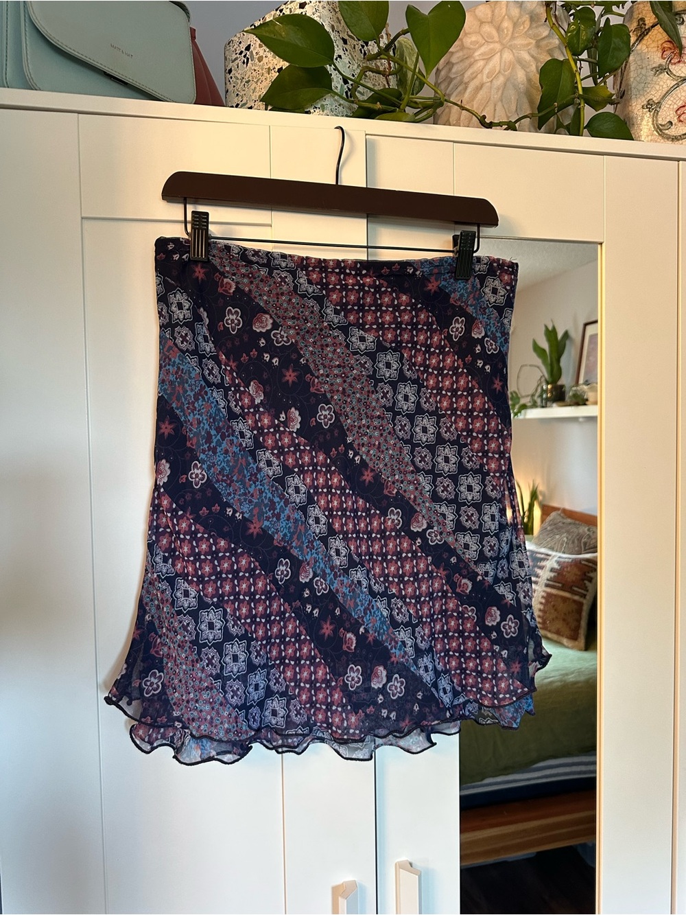 Vintage Floral Slip Mini Skirt